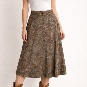 Vintage Woolrich Silverbirch Paisly Midi Skirt Western Cottagecore Boho Indie
